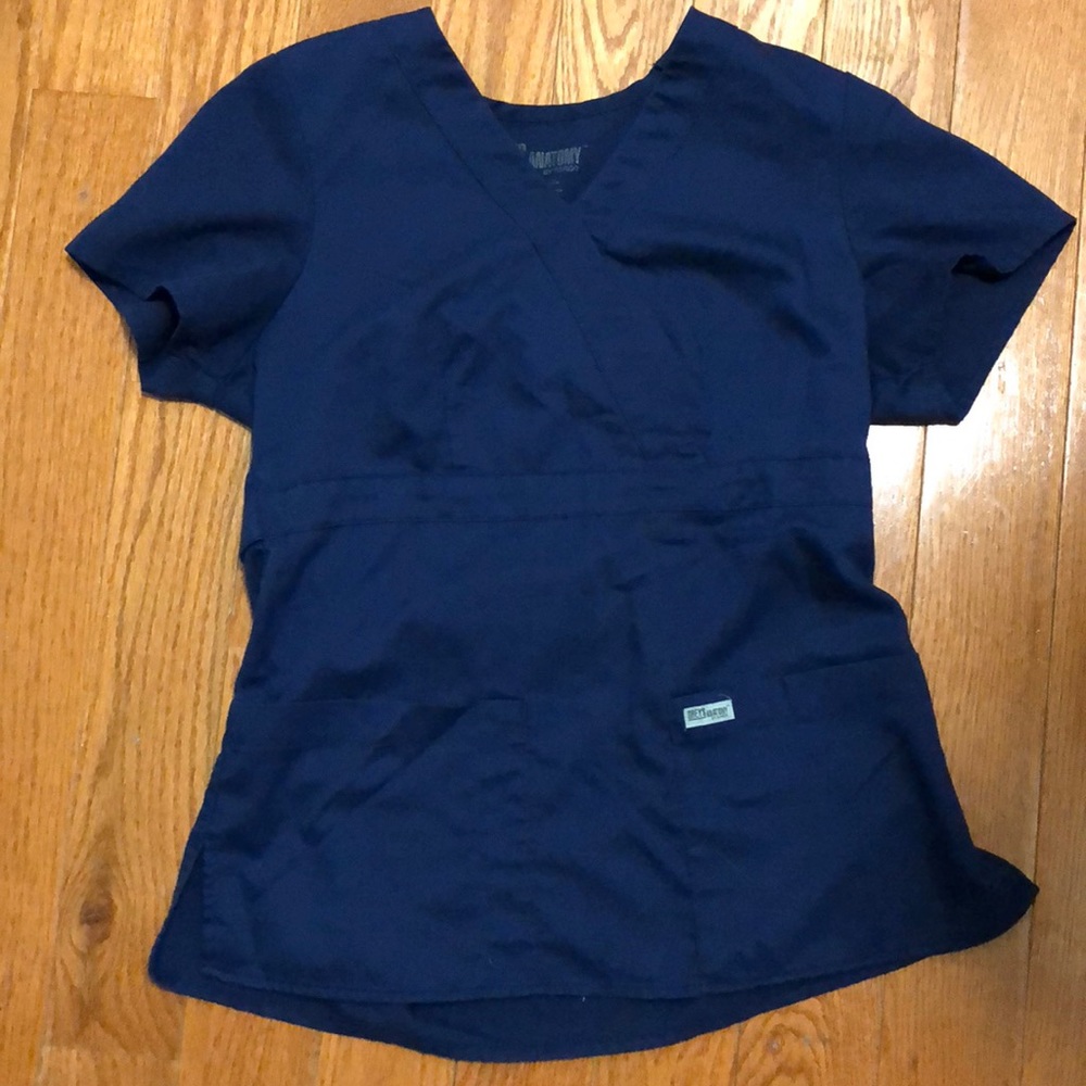 Navy blue Greys anatomy scrub top size small